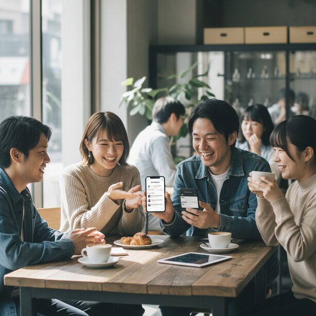 minikuraサービス利用者の口コミと評判。スマートフォンでMONOプランの感想や評価を共有し合う人々。実際の使い勝手や料金に関するリアルな声や意見。